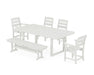 POLYWOOD Lakeside 6-Piece Dining Set with Bench in Vintage White image