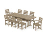 POLYWOOD Lakeside 9-Piece Farmhouse Dining Set with Trestle Legs in Vintage Sahara image