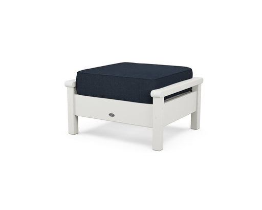 POLYWOOD Harbour Deep Seating Ottoman in Vintage White / Marine Indigo image