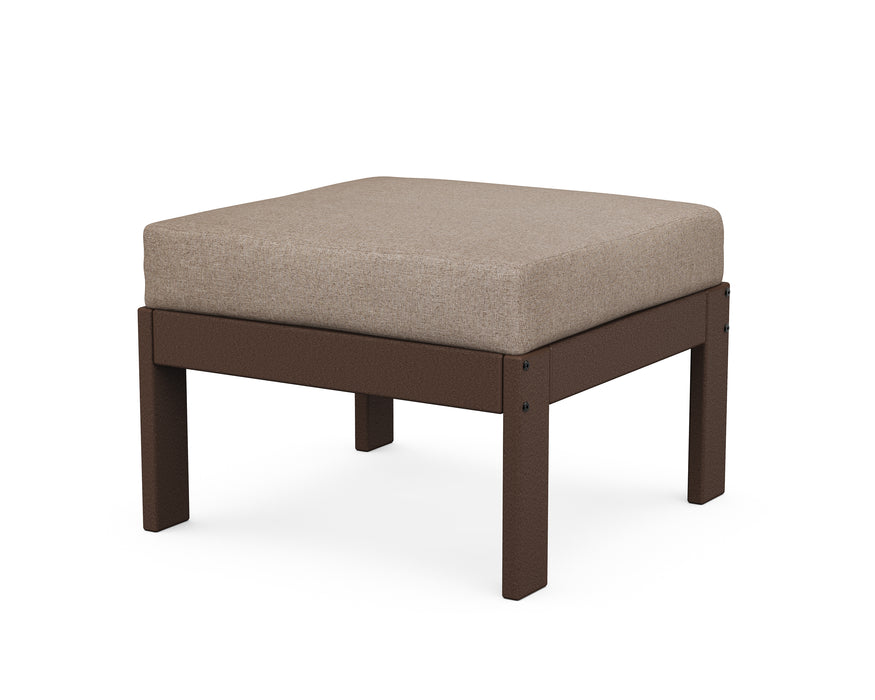 POLYWOOD Vineyard Modular Ottoman in Mahogany / Spiced Burlap