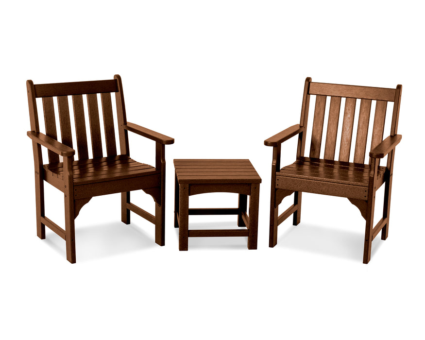 POLYWOOD Vineyard 3-Piece Garden Chair Set in Teak