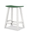 POLYWOOD Contempo 24" Saddle Counter Stool in White / Green image