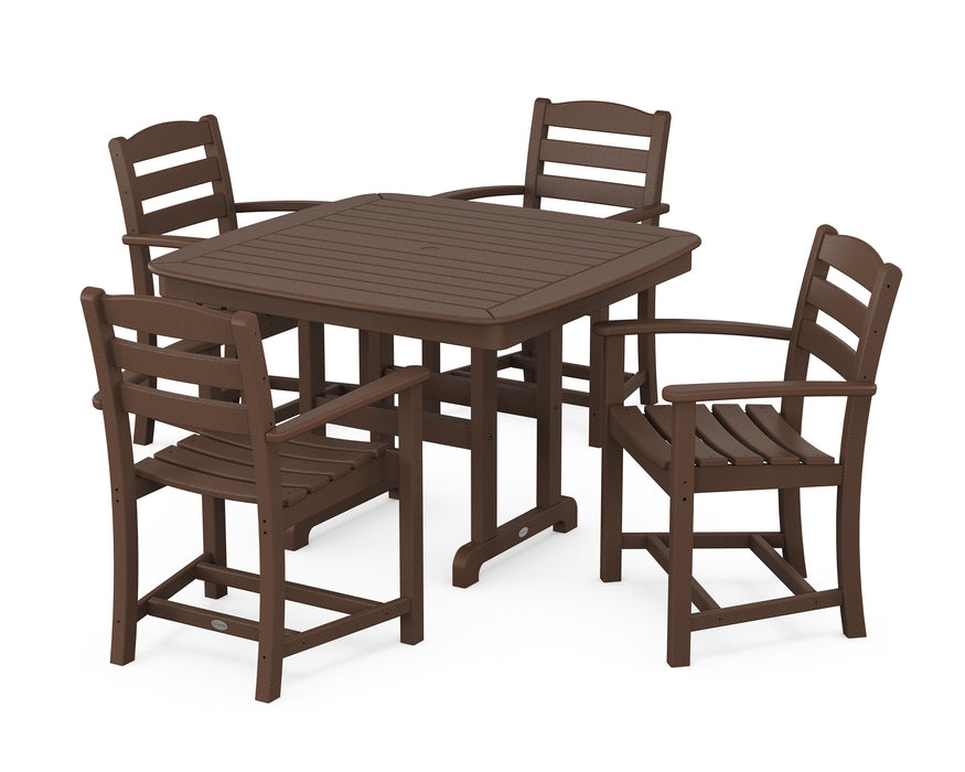 POLYWOOD La Casa Cafe 5-Piece Dining Set with Trestle Legs in Mahogany