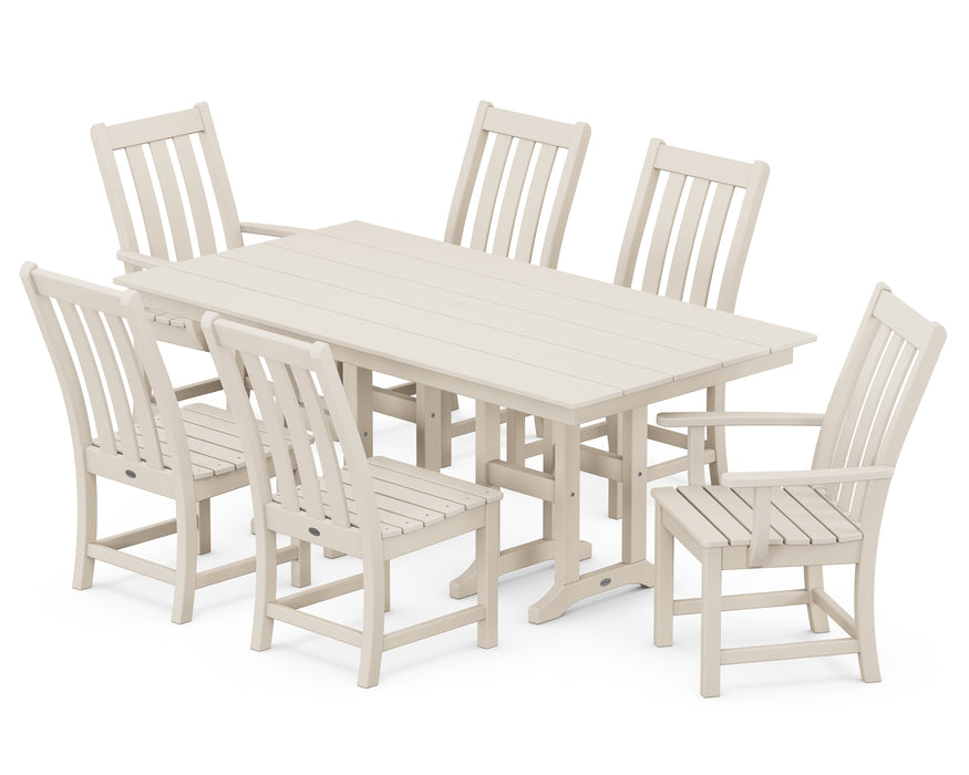 POLYWOOD Vineyard 7-Piece Farmhouse Dining Set in Sand