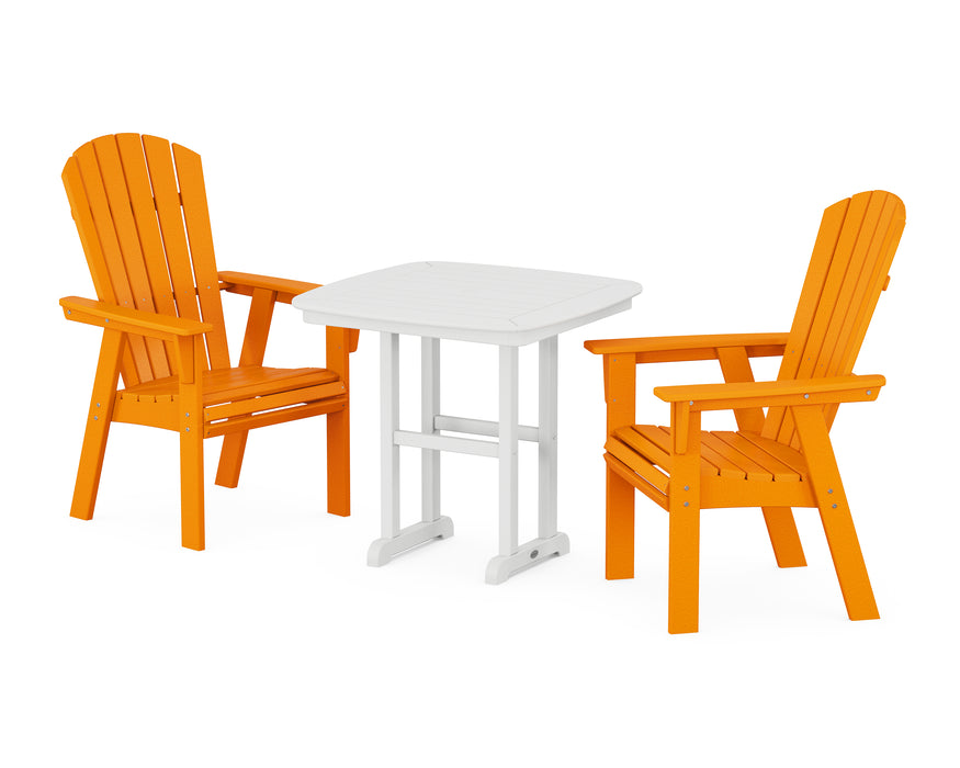 POLYWOOD Nautical Adirondack 3-Piece Dining Set in Tangerine