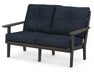 POLYWOOD Lakeside Deep Seating Loveseat in Vintage Coffee / Marine Indigo image