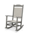POLYWOOD Presidential Woven Rocking Chair in Slate Grey / White Loom image