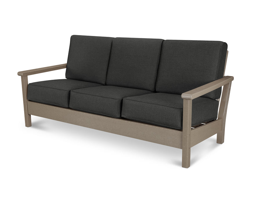 POLYWOOD Harbour Deep Seating Sofa in Vintage Sahara / Spectrum Carbon image