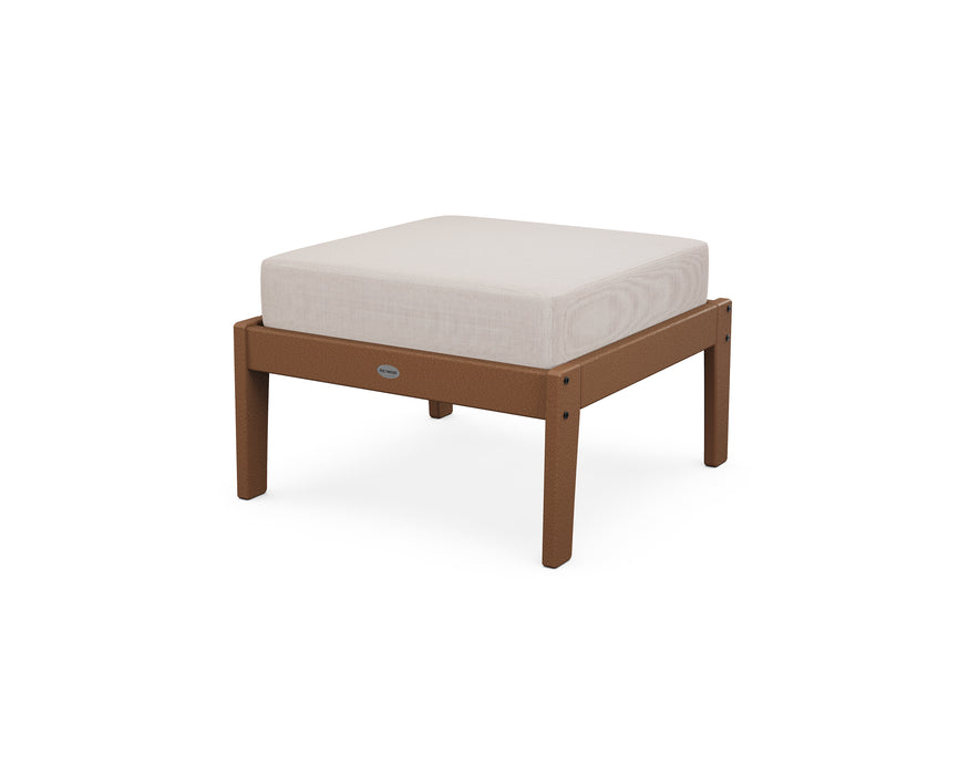 POLYWOOD Lakeside Deep Seating Ottoman in Teak / Dune Burlap image