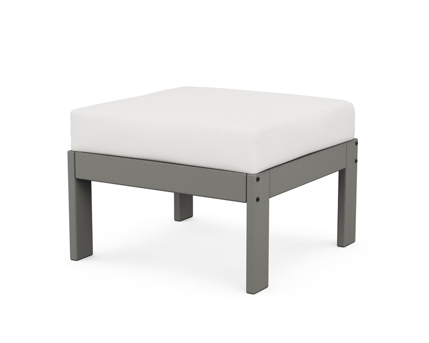 POLYWOOD Vineyard Modular Ottoman in Slate Grey / Natural Linen