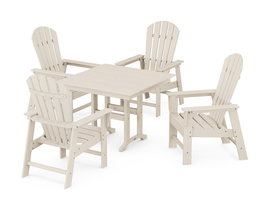 POLYWOOD South Beach 5-Piece Farmhouse Dining Set in Sand