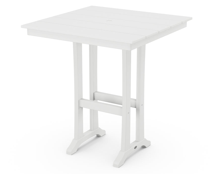 POLYWOOD Farmhouse Trestle 37" Bar Table in White