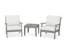 POLYWOOD Braxton 3-Piece Deep Seating Set in Slate Grey / Natural Linen image