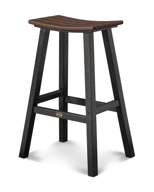 POLYWOOD Contempo 30" Saddle Bar Stool in Black / Mahogany image