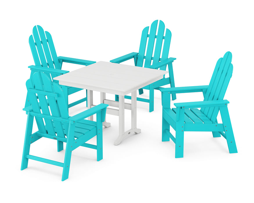 POLYWOOD Long Island 5-Piece Farmhouse Dining Set in Aruba