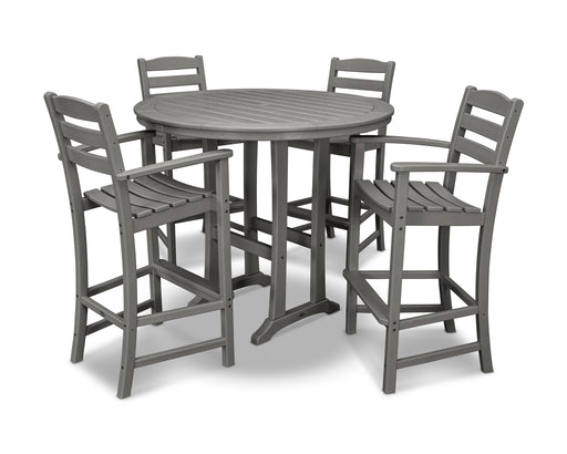 POLYWOOD La Casa Cafe 5-Piece Bar Dining Set in Slate Grey image