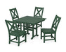 POLYWOOD Braxton Side Chair 5-Piece Farmhouse Dining Set in Green image