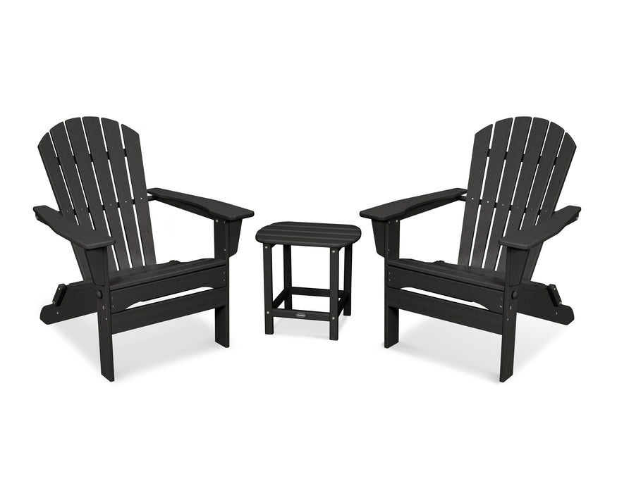 POLYWOOD South Beach 3-Piece Folding Adirondack Set in Black image