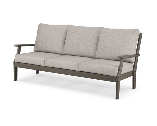 POLYWOOD Braxton Deep Seating Sofa in Vintage Coffee / Weathered Tweed image