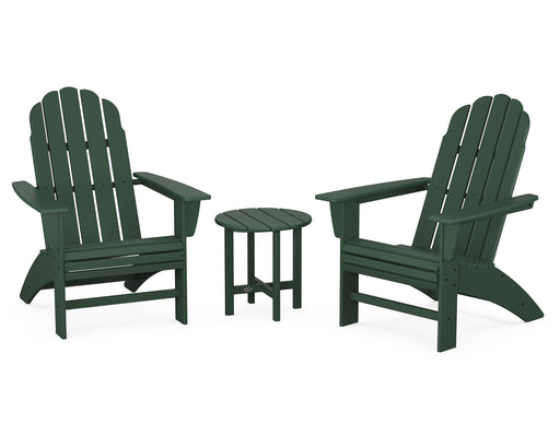 POLYWOOD Vineyard 3-Piece Curveback Adirondack Set in Green image