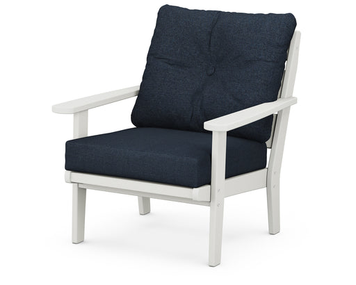 POLYWOOD Lakeside Deep Seating Chair in Vintage White / Marine Indigo image