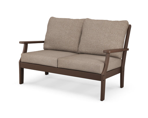 POLYWOOD Braxton Deep Seating Loveseat in Mahogany / Spiced Burlap image