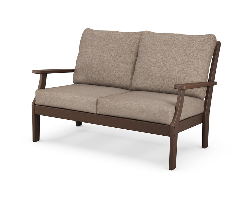 POLYWOOD Braxton Deep Seating Loveseat in Mahogany / Spiced Burlap image