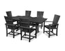 POLYWOOD Quattro 7-Piece Farmhouse Dining Set with Trestle Legs in Black image