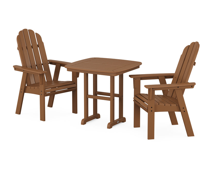 POLYWOOD Vineyard Adirondack 3-Piece Dining Set in Teak