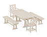 POLYWOOD Chippendale 5-Piece Farmhouse Dining Set With Trestle Legs in Sand image