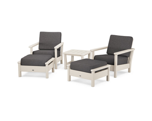 POLYWOOD Harbour 5-Piece Deep Seating Chair Set in Sand / Ash Charcoal image