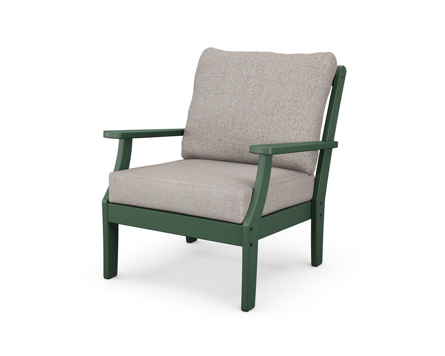 POLYWOOD Braxton Deep Seating Chair in Green / Weathered Tweed image