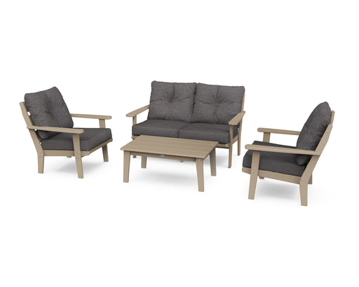 POLYWOOD Lakeside 4-Piece Deep Seating Set in Vintage Sahara / Ash Charcoal image