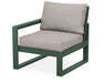 POLYWOOD EDGE Modular Left Arm Chair in Green / Weathered Tweed image