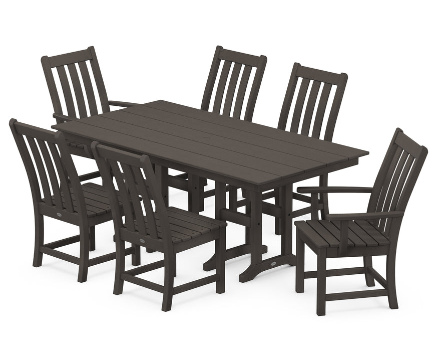 POLYWOOD Vineyard 7-Piece Farmhouse Dining Set in Vintage Coffee