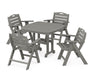 POLYWOOD Nautical Lowback Chair 5-Piece Dining Set in Slate Grey image