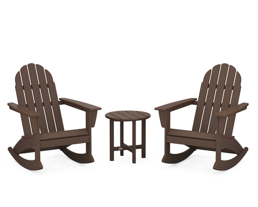 POLYWOOD Vineyard 3-Piece Adirondack Rocking Chair Set in Mahogany image