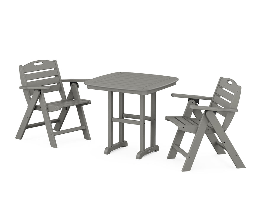 POLYWOOD Nautical Lowback Chair 3-Piece Dining Set in Slate Grey image