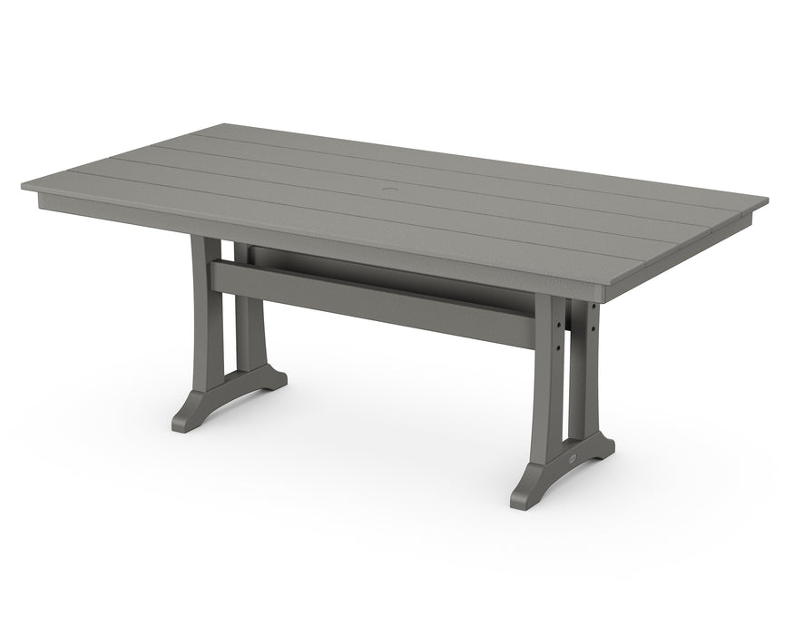 POLYWOOD Farmhouse Trestle 37" x 72" Dining Table in Slate Grey