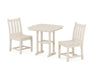 POLYWOOD Traditional Garden Side Chair 3-Piece Dining Set in Sand image