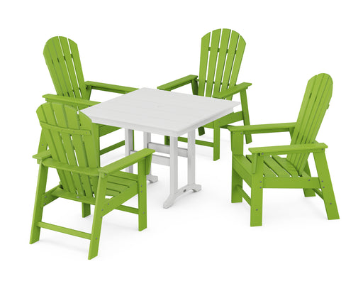 POLYWOOD South Beach 5-Piece Farmhouse Dining Set in Lime image