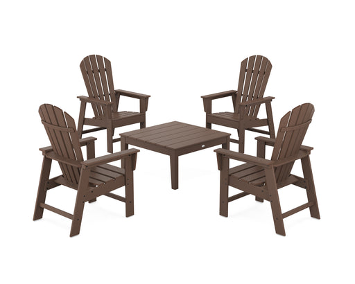 POLYWOOD 5-Piece South Beach Casual Chair Conversation Set with 36" Conversation Table in Mahogany image