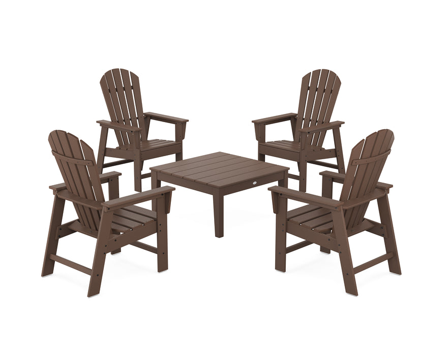 POLYWOOD 5-Piece South Beach Casual Chair Conversation Set with 36" Conversation Table in Mahogany image