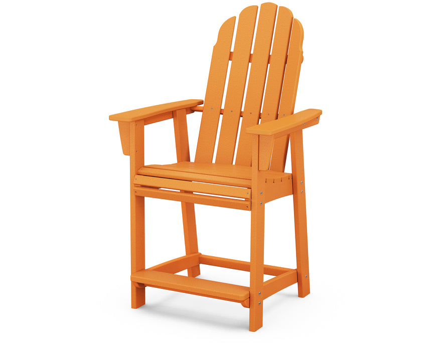 POLYWOOD Vineyard Curveback Adirondack Counter Chair in Tangerine