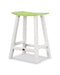 POLYWOOD Contempo 24" Saddle Counter Stool in White / Lime image