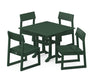 POLYWOOD EDGE 5-Piece Farmhouse Trestle Side Chair Dining Set in Green image