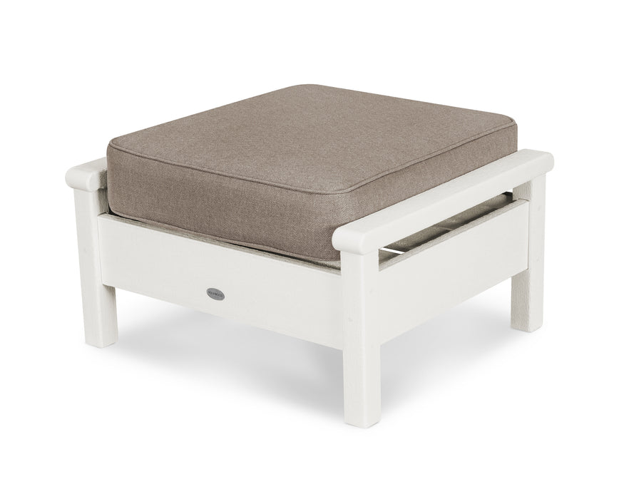POLYWOOD Harbour Deep Seating Ottoman in Vintage White / Sancy Shale