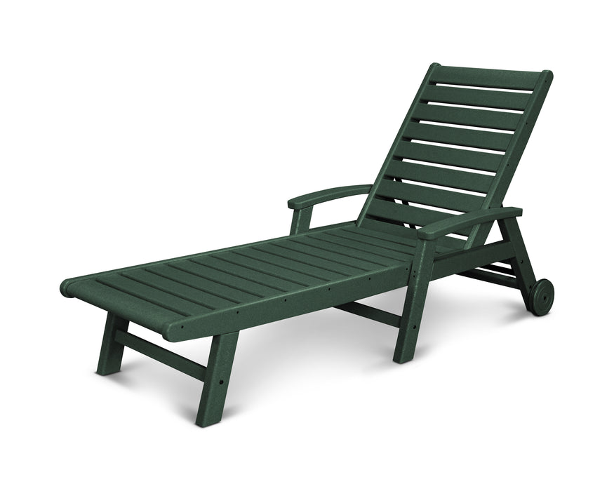 POLYWOOD Signature Chaise with Wheels in Green