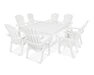POLYWOOD Nautical Adirondack 9-Piece Trestle Dining Set in Vintage White image