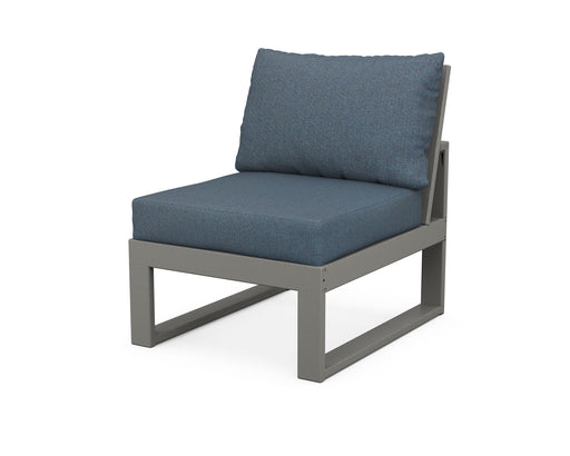 POLYWOOD Modular Armless Chair in Slate Grey / Sancy Denim image
